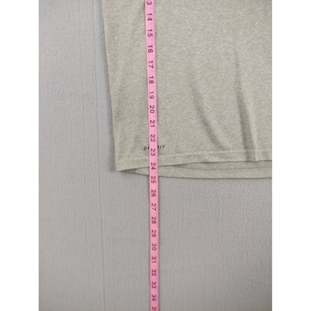 Nike Men Athletic Shirt M Gray Dri Fit 100% Polyester Logo Long Sleeve Crew Neck - Picture 11 of 16